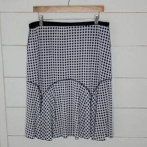 Studio JPR large navy blue & white gingham midi skirt (inside out look)